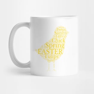 Cute Yellow Chick Easter Words Mug